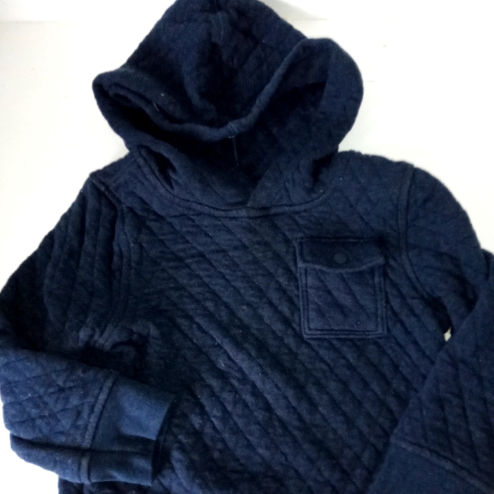 Navy Hooded Quilted pullover